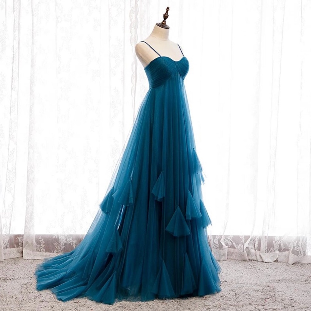 Gorgeous Peacock Blue Long Dress! - Picture 2 of 5